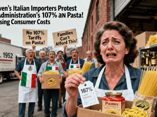New Haven’s Italian Importers Protest Trump Administration's 107% Tariffs on Pasta Amid Rising Consumer Costs
