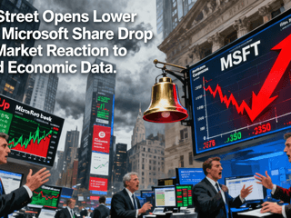Wall Street Opens Lower Amid Microsoft Share Drop and Market Reaction to Mixed Economic Data