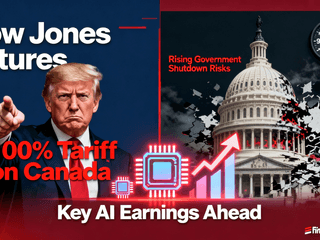 Dow Jones Futures: U.S. President Trump Threatens 100% Tariff on Canada as Government Shutdown Risks Rise; Key AI Company Earnings Approaching