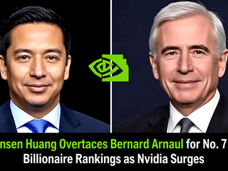 Jensen Huang Overtakes Bernard Arnault for No. 7 in Billionaire Rankings as Nvidia Surges