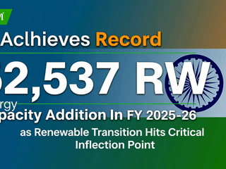 India Achieves Record 52,537 MW Energy Capacity Addition in FY 2025-26 as Renewable Transition Hits Critical Inflection Point