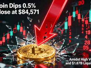 Bitcoin Dips 0.5% to Close at $84,571 Amidst High Volatility and $1.87B Liquidations