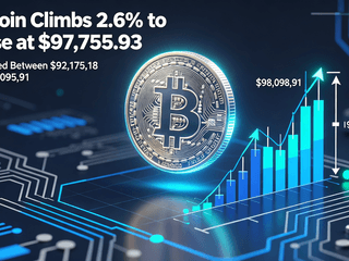 Bitcoin Climbs 2.6% to Close at $97,755.93 After Fluctuating Between $92,175.18 and $98,098.91