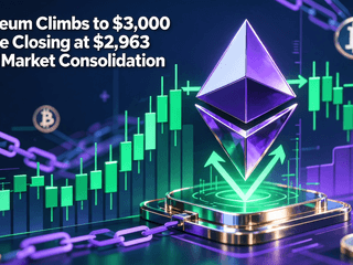 Ethereum Climbs to $3,000 Before Closing at $2,963 Amid Market Consolidation