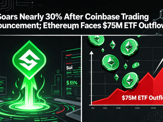 Sui Soars Nearly 30% After Coinbase Trading Announcement; Ethereum Faces $75M ETF Outflows