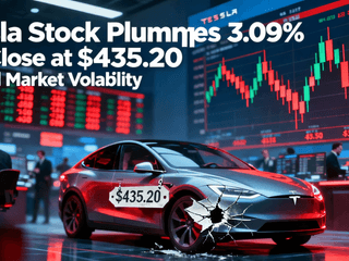 Tesla Stock Plummets 3.09% to Close at $435.20 Amid Market Volatility
