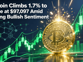 Bitcoin Climbs 1.7% to Close at $97,097 Amid Strong Bullish Sentiment