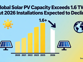 Global Solar PV Capacity Exceeds 1.6 TW, But 2026 Installations Expected to Decline