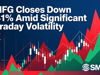 SMFG Closes Down 1.41% Amid Significant Intraday Volatility