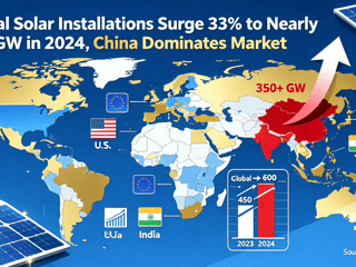 Global Solar Installations Surge 33% to Nearly 600 GW in 2024, China Dominates Market
