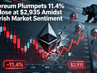 Ethereum Plummets 11.4% to Close at $2,935 Amidst Bearish Market Sentiment