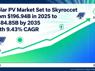 Solar PV Market Set to Skyrocket from $196.94B in 2025 to $484.85B by 2035 with 9.43% CAGR