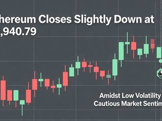 Ethereum Closes Slightly Down at $2,940.79 Amidst Low Volatility and Cautious Market Sentiment
