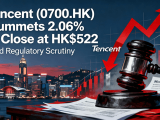 Tencent (0700.HK) Plummets 2.06% to Close at HK$522 Amid Regulatory Scrutiny