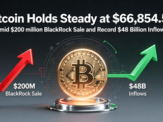 Bitcoin Holds Steady at $66,854.53 Amid $200 Million BlackRock Sale and Record $48 Billion Inflows