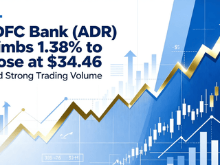 HDFC Bank (ADR) Climbs 1.38% to Close at $34.46 Amid Strong Trading Volume
