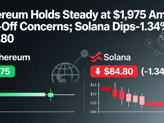 Ethereum Holds Steady at $1,975 Amid Sell-Off Concerns; Solana Dips 1.34% to $84.80