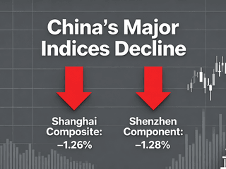 China's Major Indices Decline: Shanghai Composite Falls 1.26%, Shenzhen Component Down 1.28%