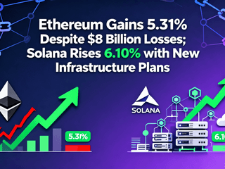 Ethereum Gains 5.31% Despite $8 Billion Losses; Solana Rises 6.10% with New Infrastructure Plans
