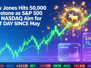 Dow Jones Hits 50,000 Milestone as S&P 500 and NASDAQ Aim for Best Day Since May