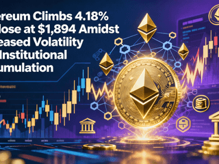Ethereum Climbs 4.18% to Close at $1,894 Amidst Increased Volatility and Institutional Accumulation