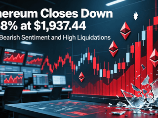 Ethereum Closes Down 0.58% at $1,937.44 Amid Bearish Sentiment and High Liquidations