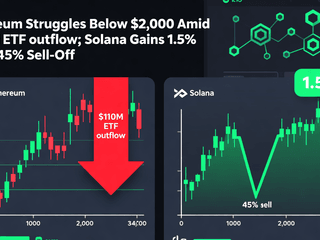 Ethereum Struggles Below $2,000 Amid $110M ETF Outflow; Solana Gains 1.5% After 45% Sell-Off