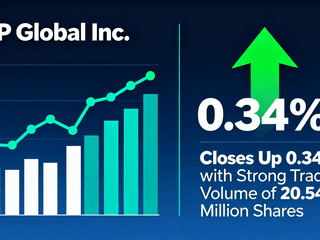S&P Global Inc. Closes Up 0.34% with Strong Trading Volume of 20.54 Million Shares