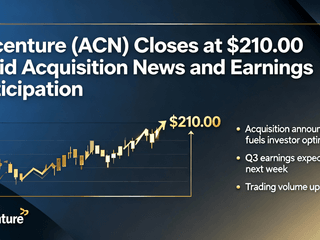 Accenture (ACN) Closes at $210.00 Amid Acquisition News and Earnings Anticipation