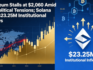 Ethereum Stalls at $2,060 Amid Geopolitical Tensions; Solana Sees $23.25M Institutional Inflows
