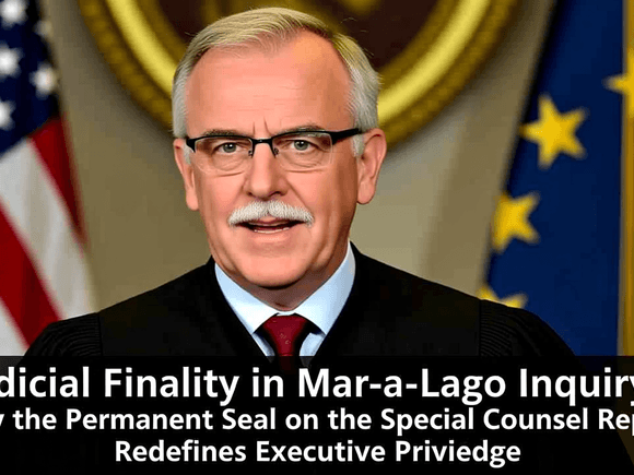 Judicial Finality in the Mar-a-Lago Inquiry: Why the Permanent Seal on the Special Counsel Report Redefines Executive Privilege