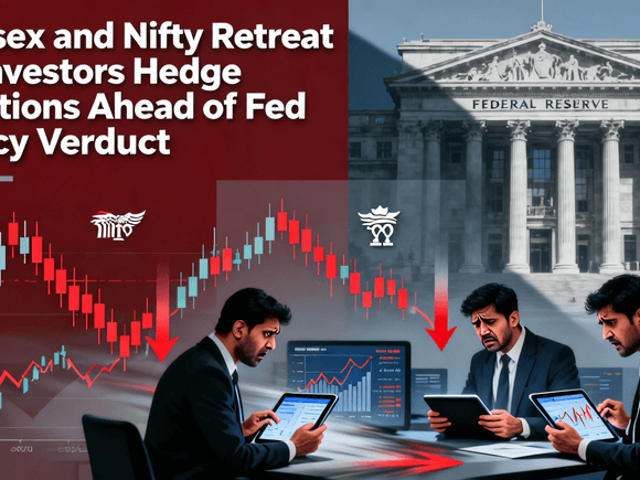 Sensex and Nifty Retreat as Investors Hedge Positions Ahead of Fed Policy Verdict