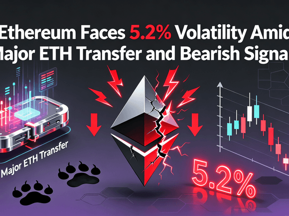Ethereum Faces 5.2% Volatility Amid Major ETH Transfer and Bearish Signals