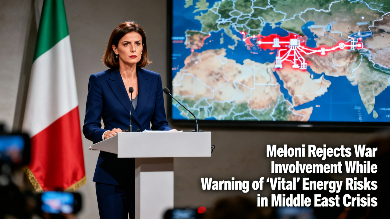 Meloni Rejects War Involvement While Warning of 'Vital' Energy Risks in Middle East Crisis