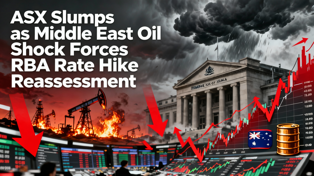 ASX Slumps as Middle East Oil Shock Forces RBA Rate Hike Reassessment