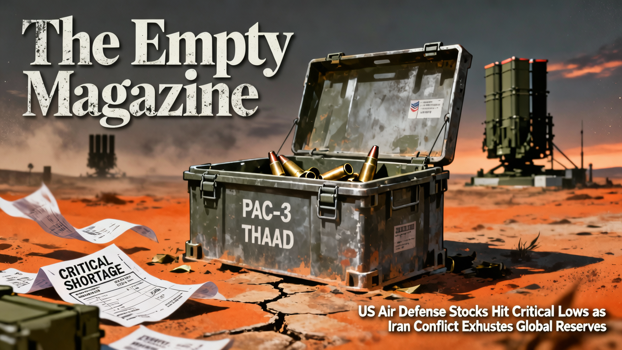 The Empty Magazine: US Air Defense Stocks Hit Critical Lows as Iran Conflict Exhausts Global Reserves