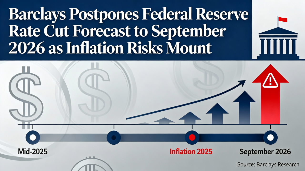 Barclays Postpones Federal Reserve Rate Cut Forecast to September 2026 as Inflation Risks Mount