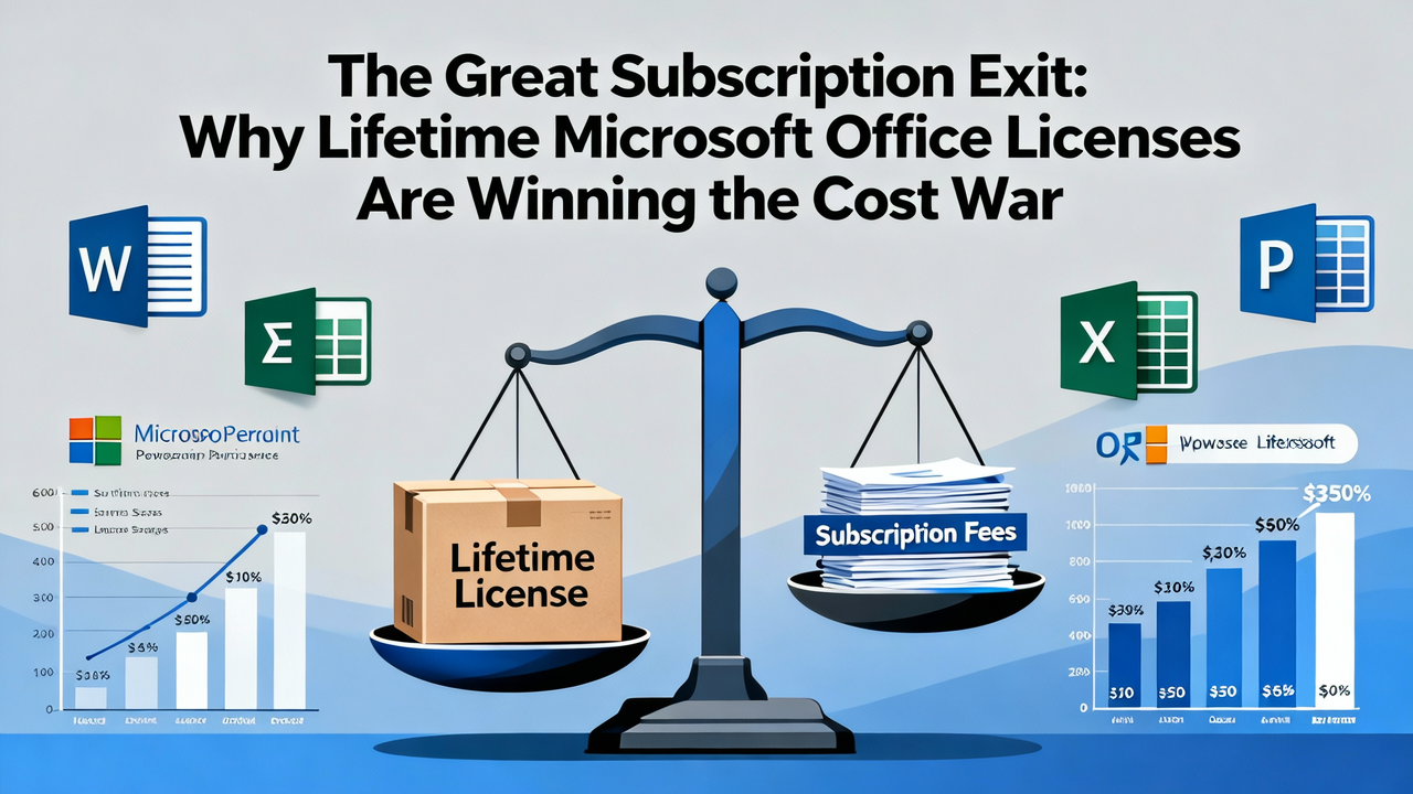 The Great Subscription Exit: Why Lifetime Microsoft Office Licenses Are Winning the Cost War