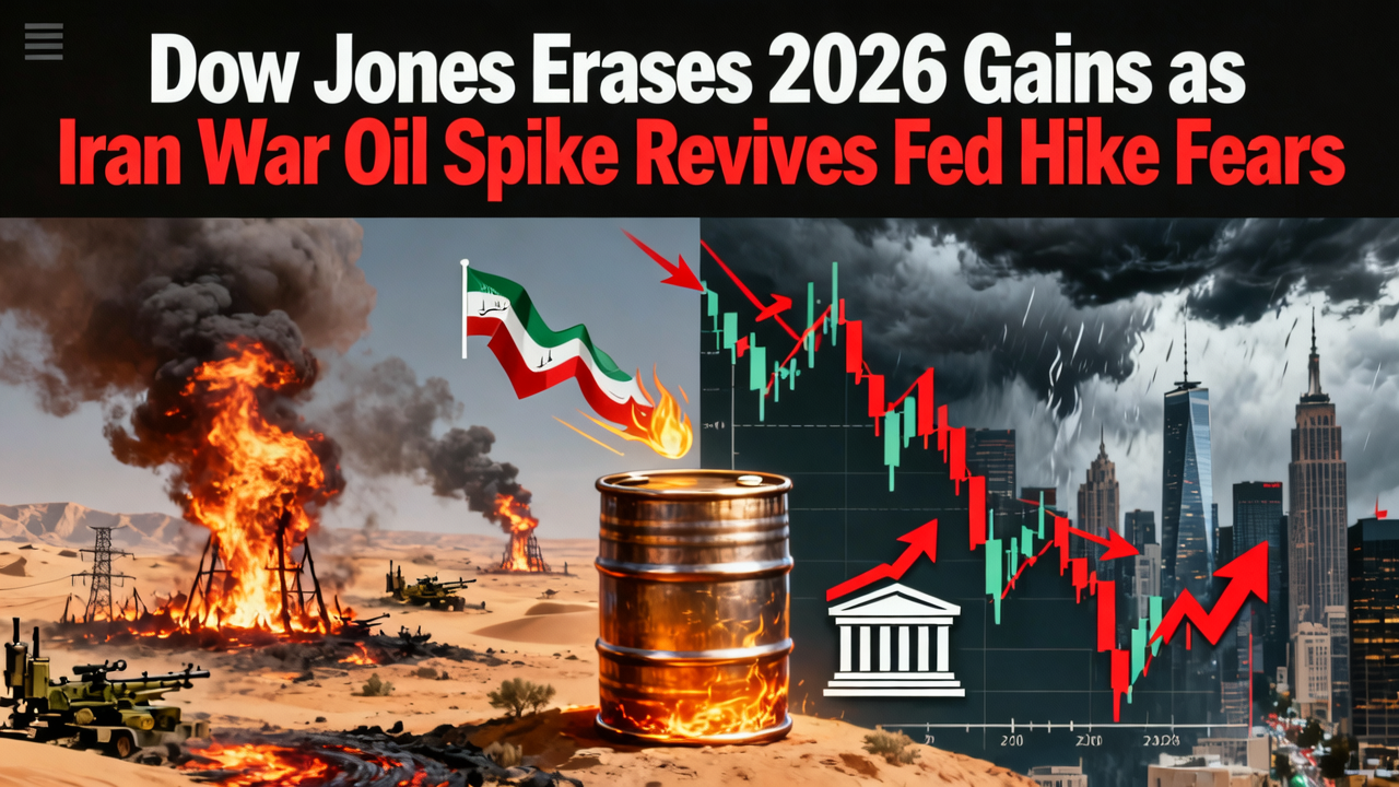 Dow Jones Erases 2026 Gains as Iran War Oil Spike Revives Fed Hike Fears