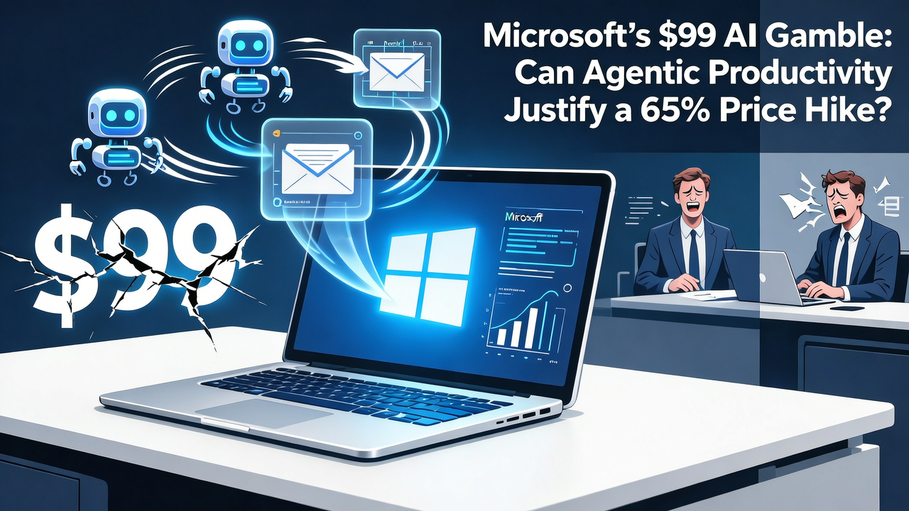 Microsoft’s $99 AI Gamble: Can Agentic Productivity Justify a 65% Price Hike?