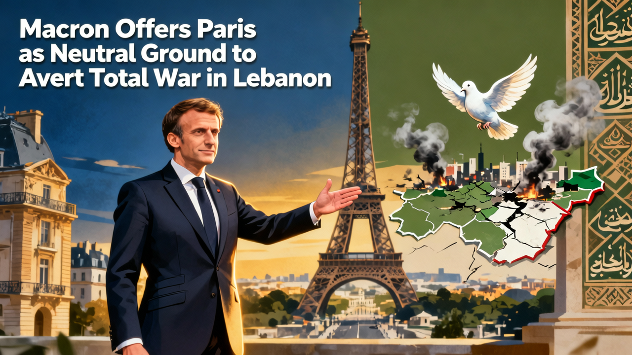 Macron Offers Paris as Neutral Ground to Avert Total War in Lebanon