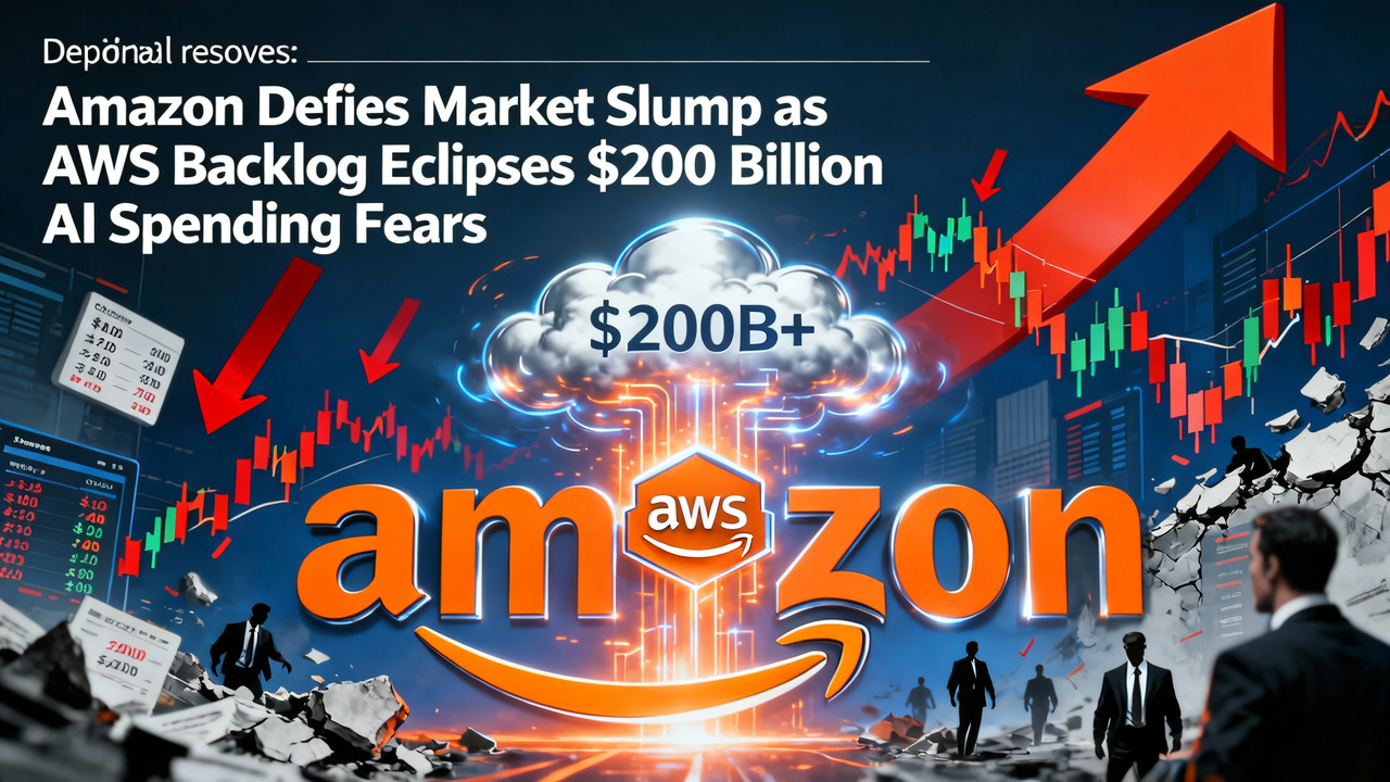 Amazon Defies Market Slump as AWS Backlog Eclipses $200 Billion AI Spending Fears