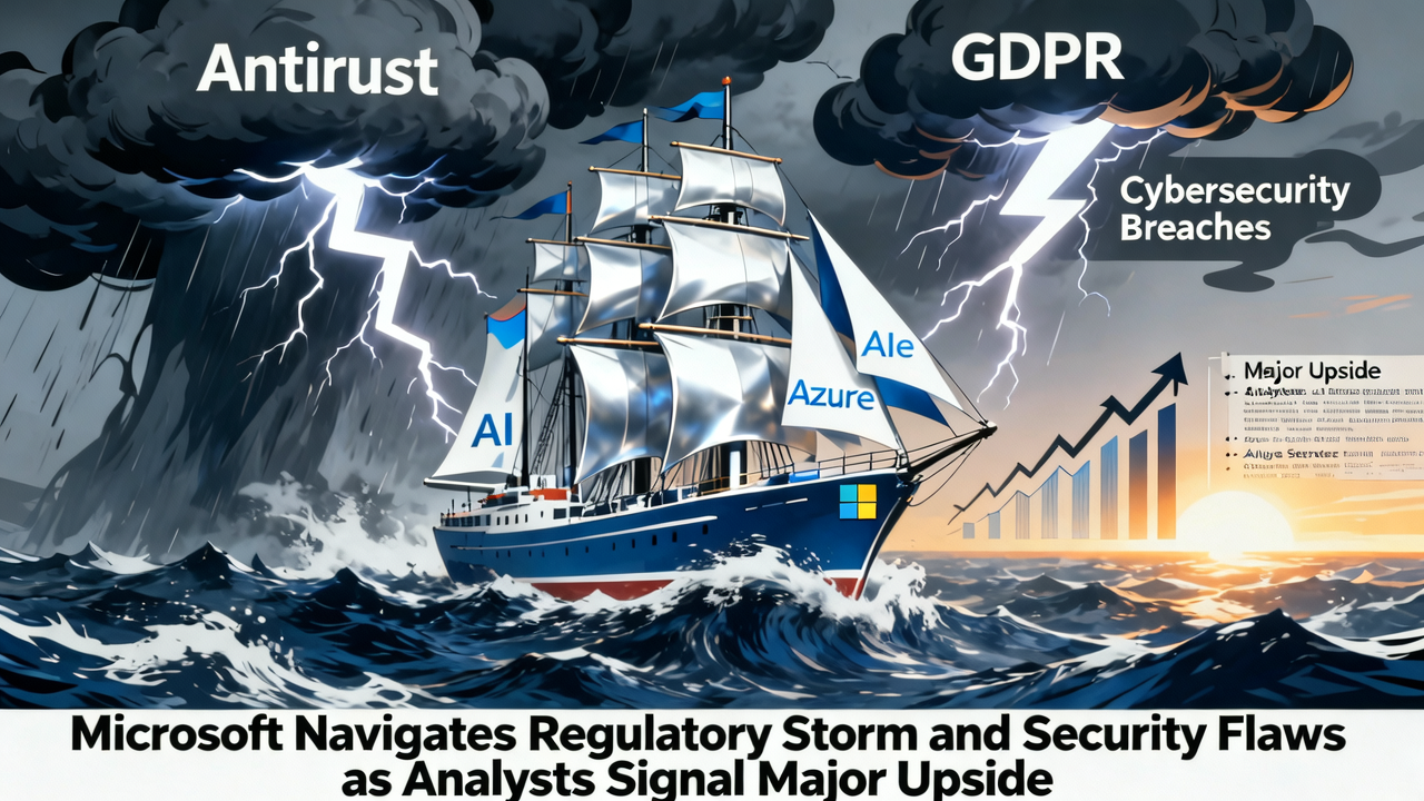 Microsoft Navigates Regulatory Storm and Security Flaws as Analysts Signal Major Upside