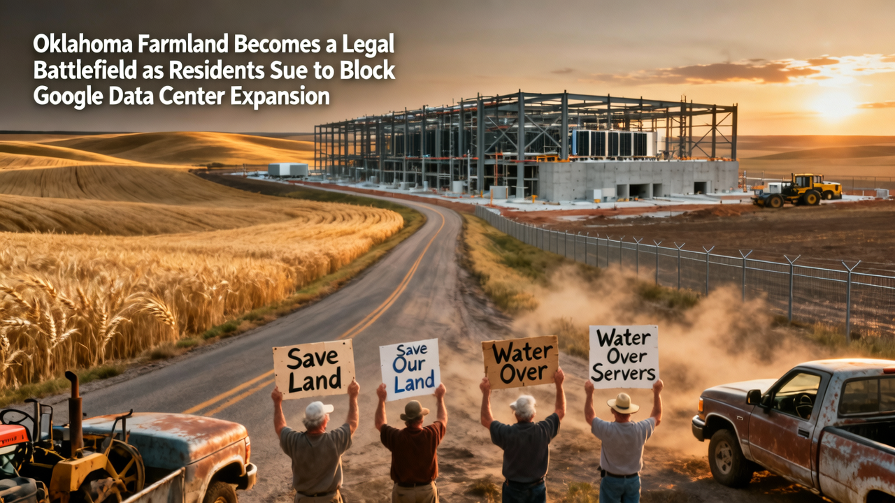 Oklahoma Farmland Becomes a Legal Battlefield as Residents Sue to Block Google Data Center Expansion