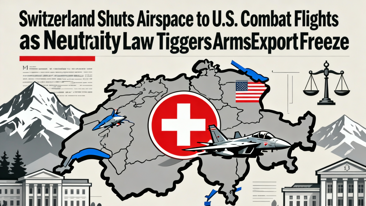 Switzerland Shuts Airspace to U.S. Combat Flights as Neutrality Law Triggers Arms Export Freeze
