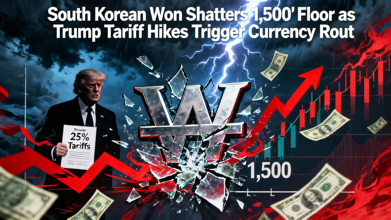 South Korean Won Shatters 1,500 Floor as Trump Tariff Hikes Trigger Currency Rout