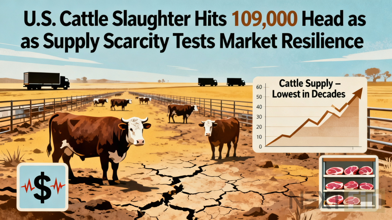 U.S. Cattle Slaughter Hits 109,000 Head as Supply Scarcity Tests Market Resilience