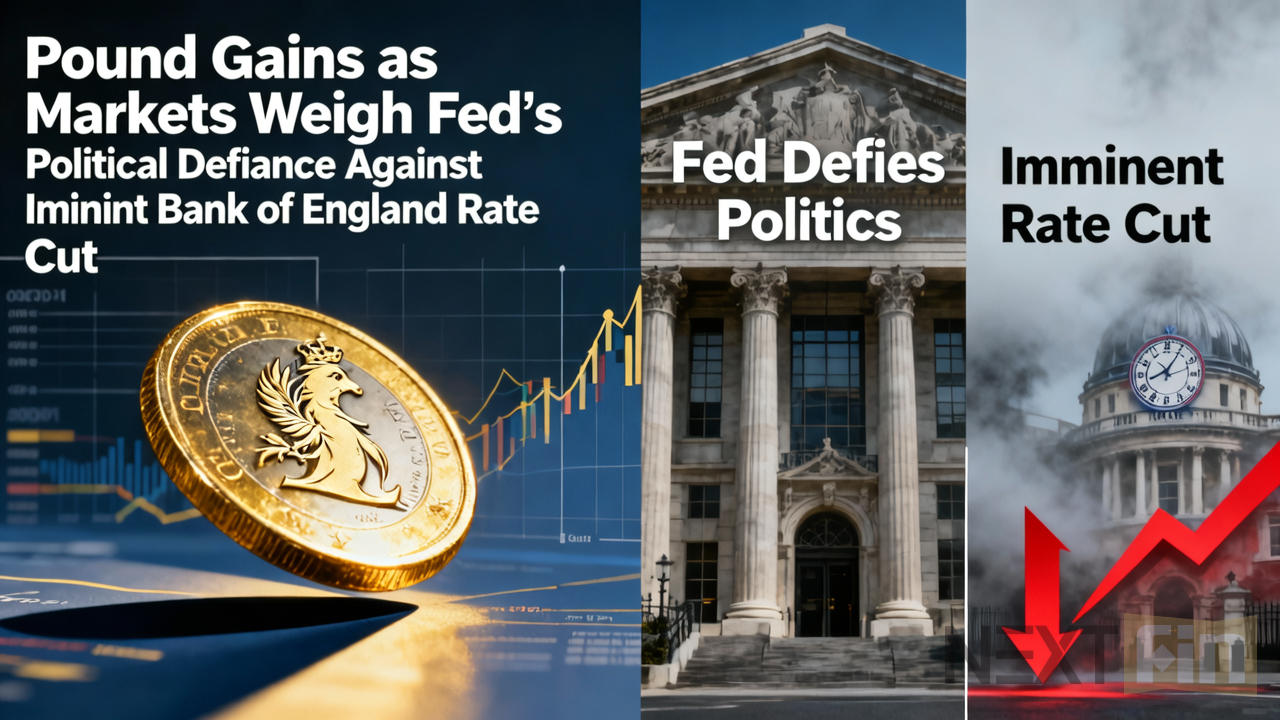 Pound Gains as Markets Weigh Fed’s Political Defiance Against Imminent Bank of England Rate Cut