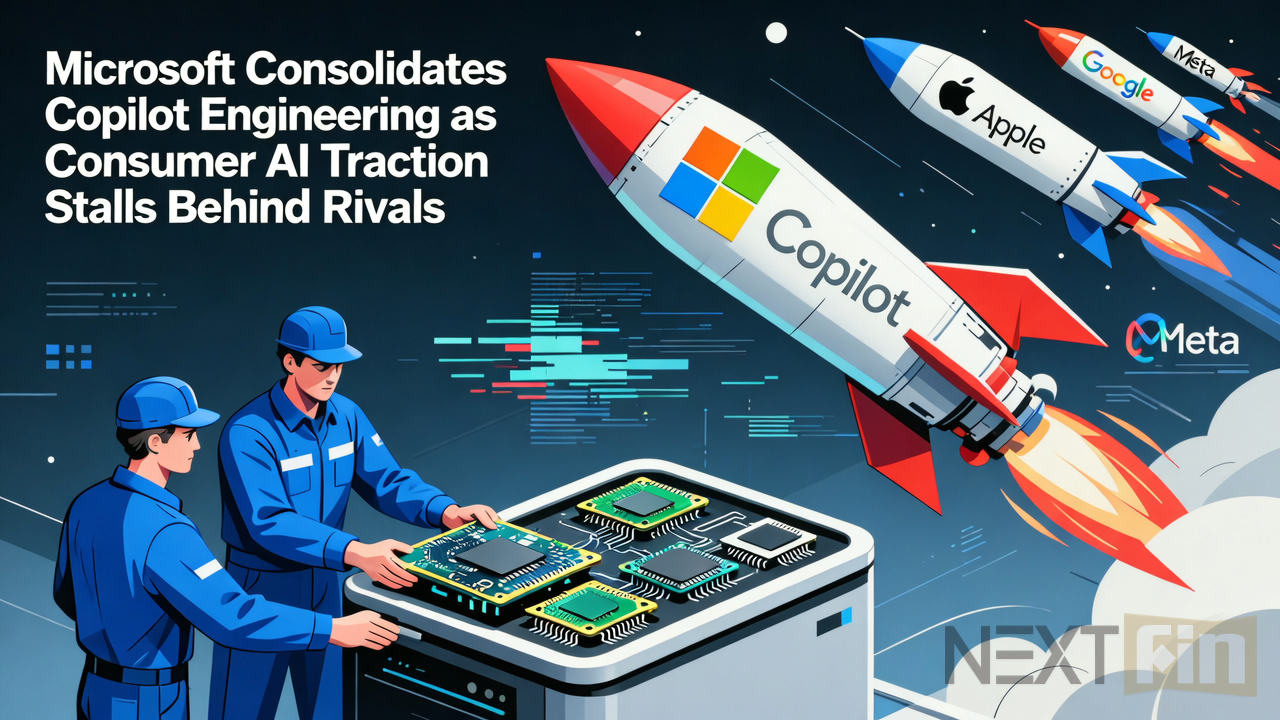 Microsoft Consolidates Copilot Engineering as Consumer AI Traction Stalls Behind Rivals