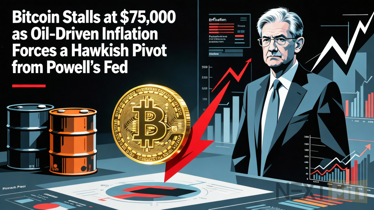 Bitcoin Stalls at $75,000 as Oil-Driven Inflation Forces a Hawkish Pivot from Powell's Fed